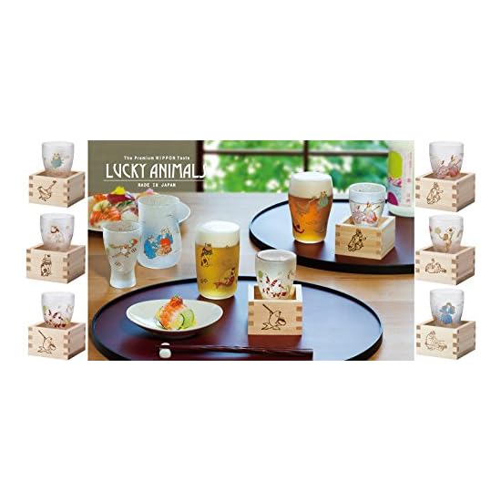 ADERIA Premium Nippon Taste Sake Glass Lucky Animals Bat Masu Sake Glass 100ml Made in Japan Gift Bo