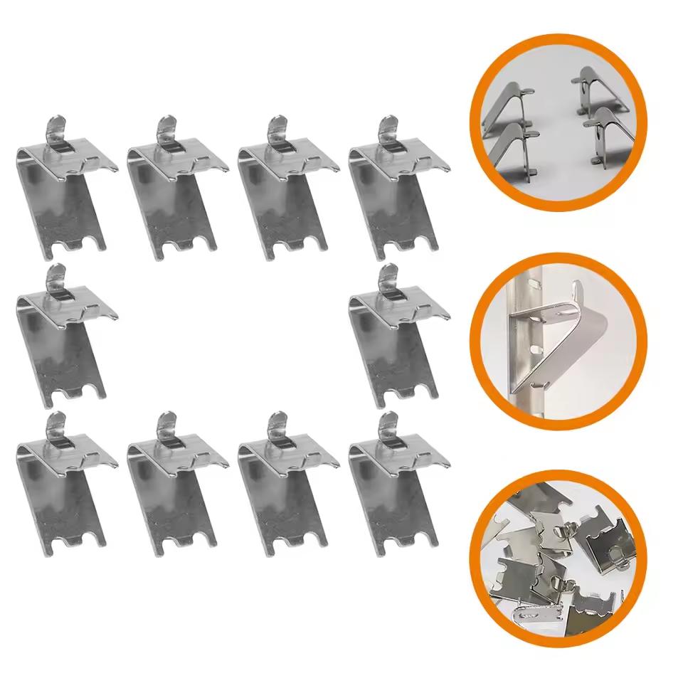 10 Pcs Freezer Shelf Buckle Stainless Steel Hook Fridge Clip Rack Cooler Support Clips