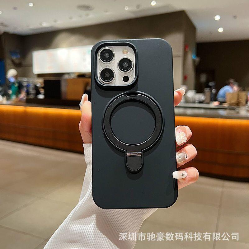 Applicable to iPhone17promax liquid silicone magnetic suction bracket mobile phone case Apple 16 skin feeling all-inclusive anti-drop cover