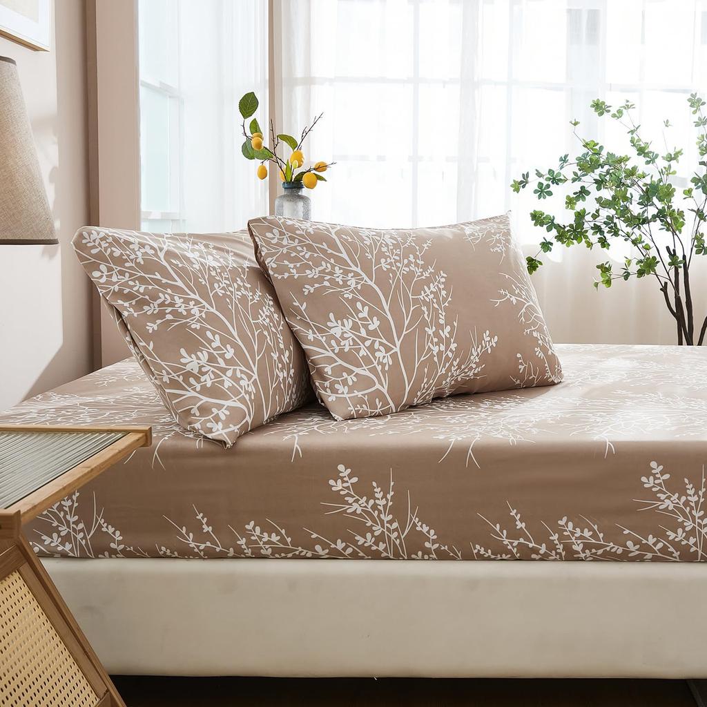 Plant Flower Pattern Bed Hat Three-Piece Digital Printing Bedding Bed Hat Three-Piece Set Children And Adults