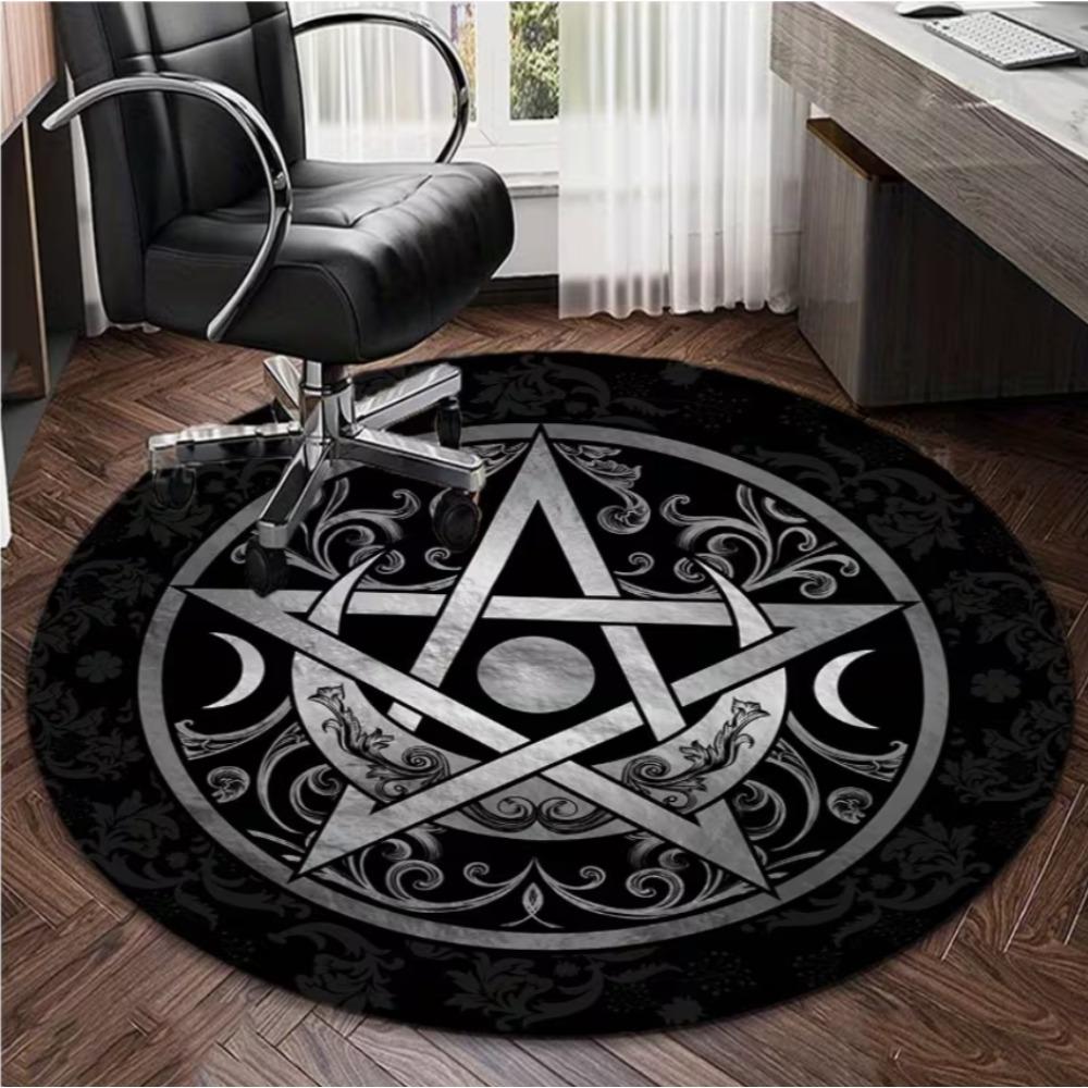 Tappeto Pentagramma Alchemico Runico Vintage Antiscivolo Morbido Facile da Pulire per Studio Casa Vacanze Villa Tappetino Pratico Tappeto per Casa