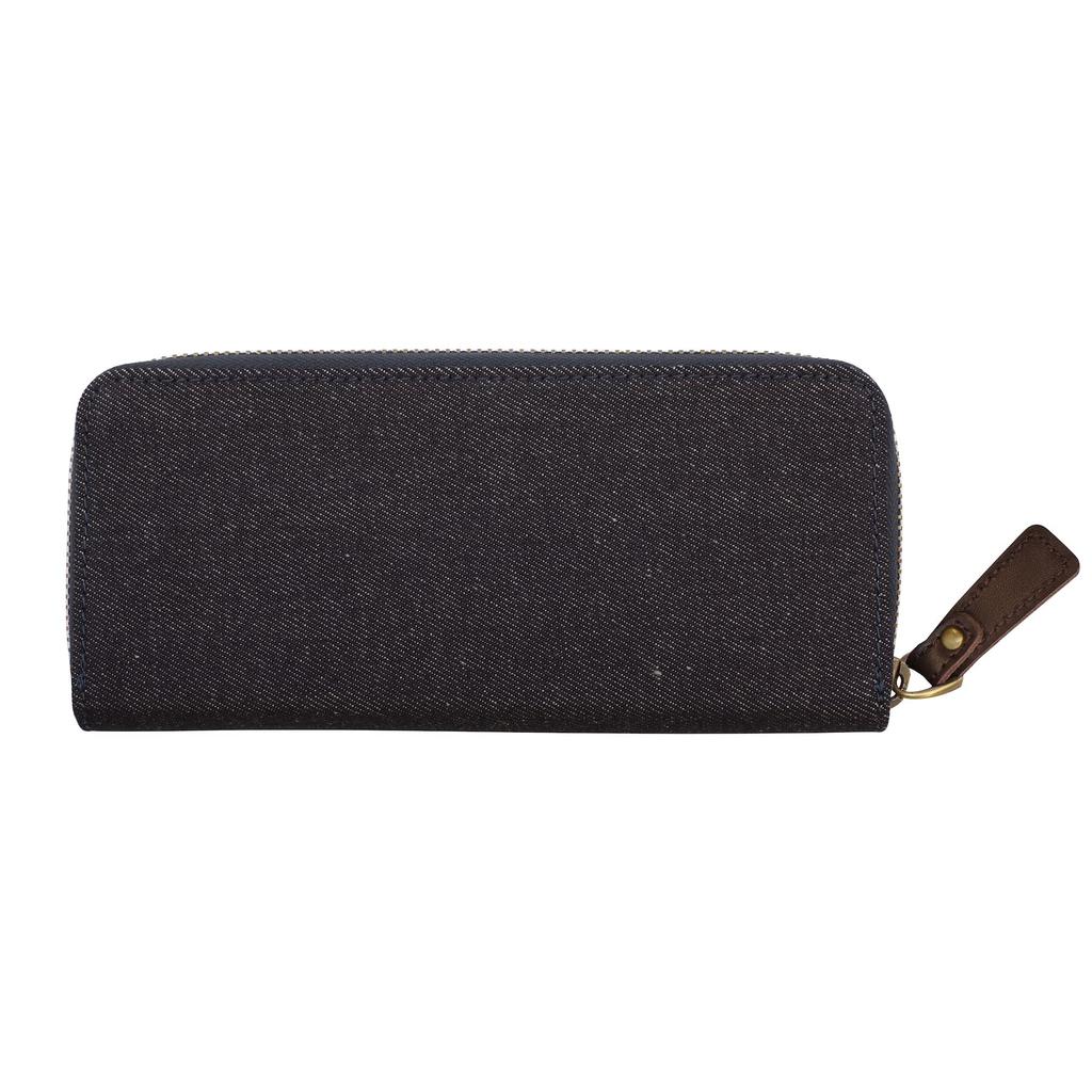 Luddite Skórzane Połączenie Okrągły Zamek Etui na Długopisy, Zestaw 2-częściowy (brązowy), Dżins i Prawdziwa Skóra, LDKC-RZP2-10