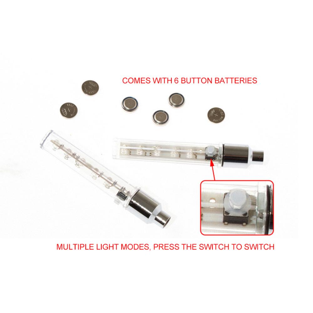 2/3/4SETS Light Bike Valve's Caps Lights Tyre Valve Caps Wheel Spokes LED Light Cycling Warning Lamp Accessories