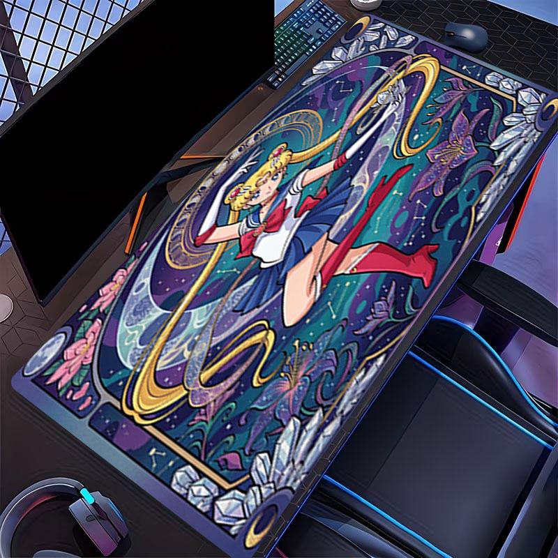 Podkładka pod mysz z nadrukiem Sailor Moon, do klawiatury, laptopa, PC, do biura, domu, Dekoracja biurka, Idealny prezent urodzinowy dla graczy