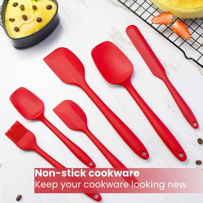 6pcs Food-Grade Silicone Baking Tool Set - High-Temperature Resistant Spatula and Brush Combination,Suitable for Cake Decoration/Cooking/Barbecue
