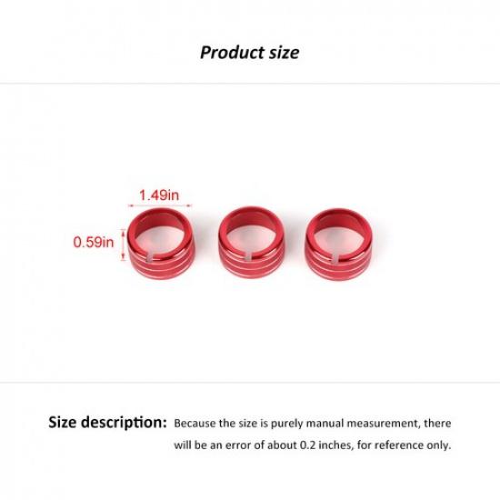 Rear AC Air Conditioner Vent Button Knob Cover Trim Ring For Dodge Durango 2011+