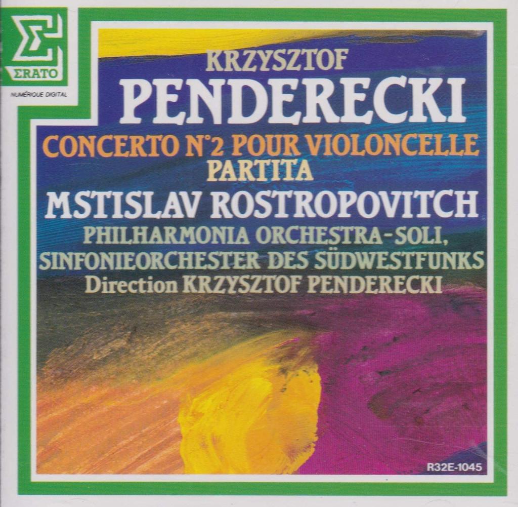 CD SCHMEISSER - Penderecki: Cello Concerto No. 2 R32E1045 Japan ObiClassical Used