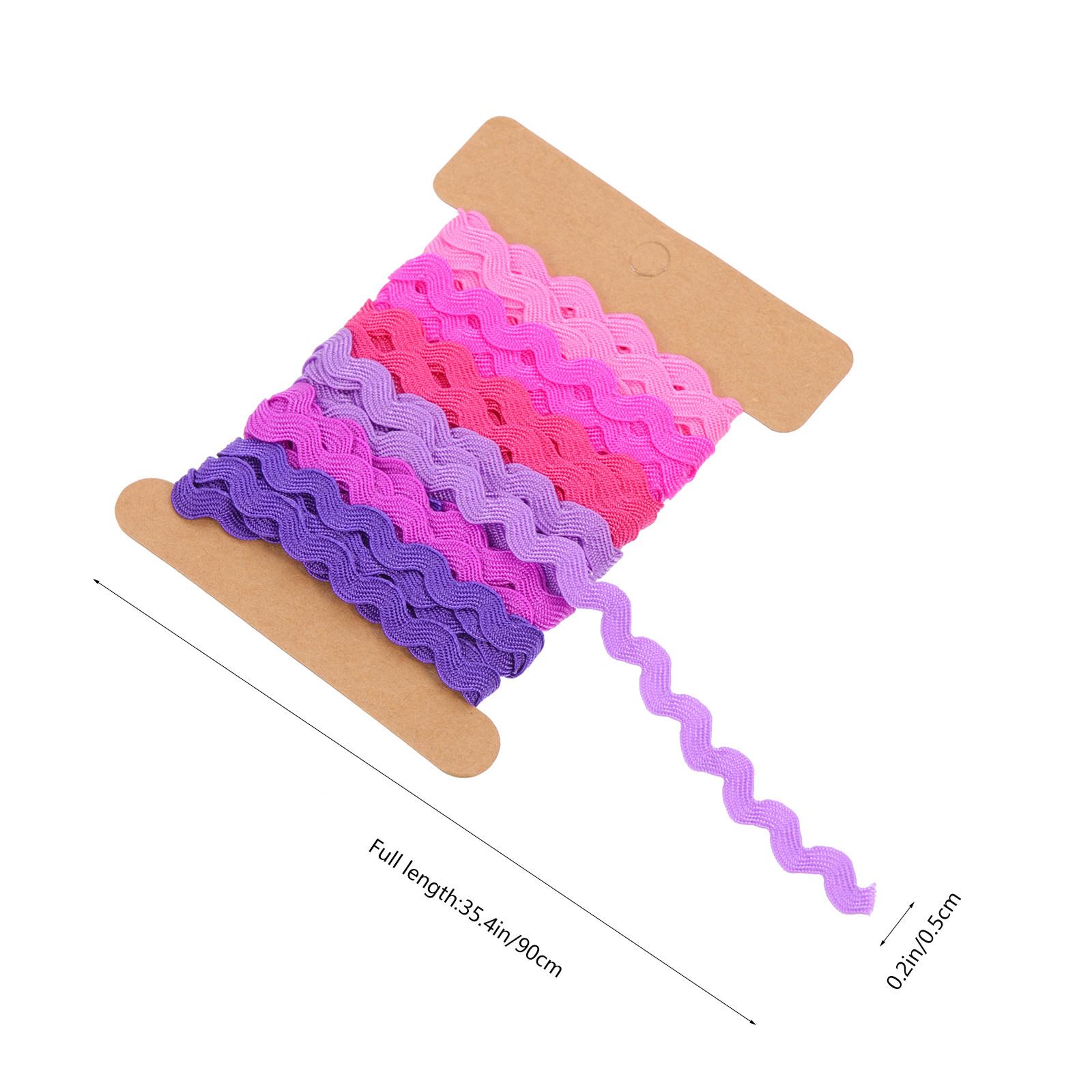 

2Pcs Colorful Wave Bending Fringe Ribbon Wear Resistant Wrinkle Resistant DIY Sewing Trim for Clothes Dress Decorative
