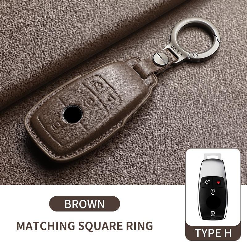 Fit For Mercedes Benz W205 W213 W177 W222 X167 Glc Gls Cle Cla Glb A C E S G Class Amg Genuine Genuine Leather Auto Key Fob Cover Case
