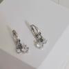 Fashion Jewelry 925 Sterling Silver Luxury Shiny Zircon Drop Hoop Earring Gold Plated Simple Design for Party Gift for Women