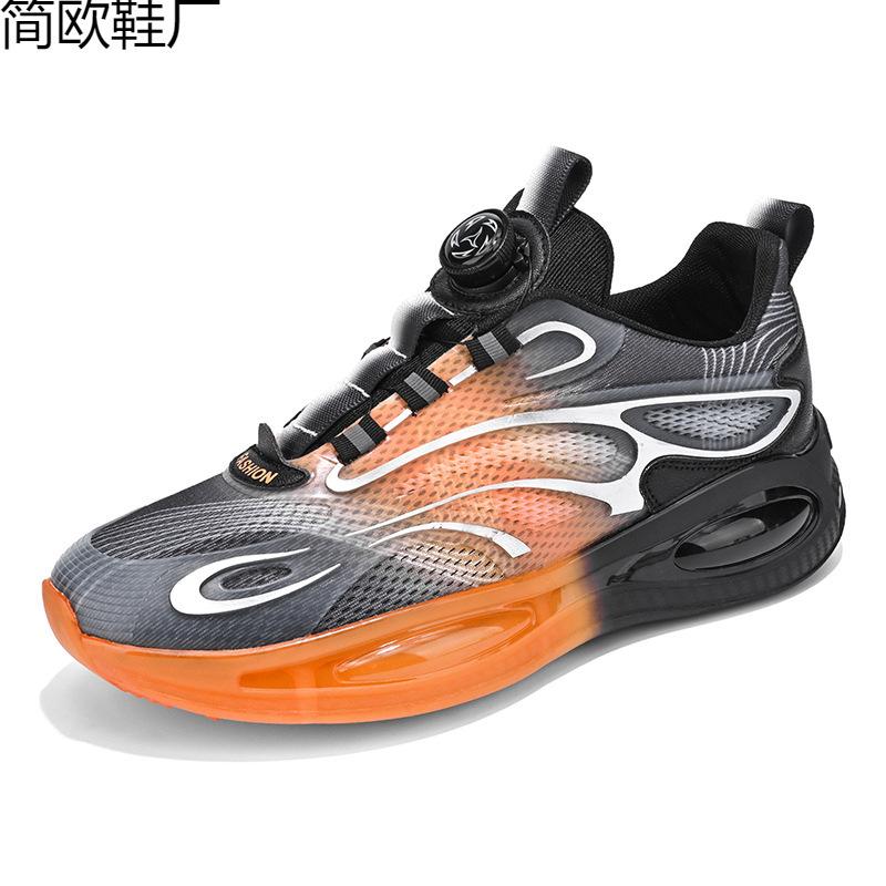 Men's Shoes Summer Rotating Button Mesh White Casual Sports Shoes Men's Breathable New Gas