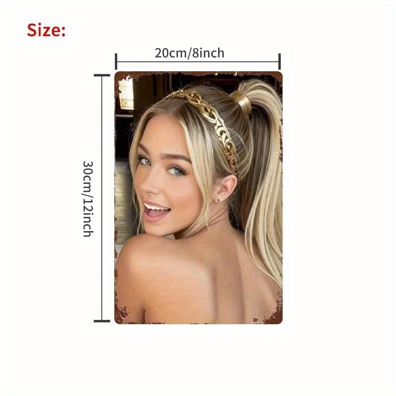 

HD Metal Tin Sign Retro Blonde Beauty Ponytail Vintage Wall Art Decor for Bedroom Man Cave Bar 20x30cm（7.8x11.8inch）