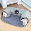 Nid Pour Chat Tunnel Gris En Forme De U, Design Détachable Chaud Et Confortable, Jouet Pour Chats, Imperméable, Attire L'attention