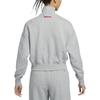 Nike Sportbekleidung Phoenix Fleece Stehkragen Bequemes Sport-Kurzarm-Halb-Zip-Sweatshirt Damen-Sweatshirt Dunkelgrau HV8731063