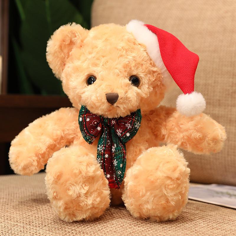 Cute Christmas Bear Teddy Bear Doll Plush Toy Hug Bear Doll Children's Ragdoll Christmas Gift