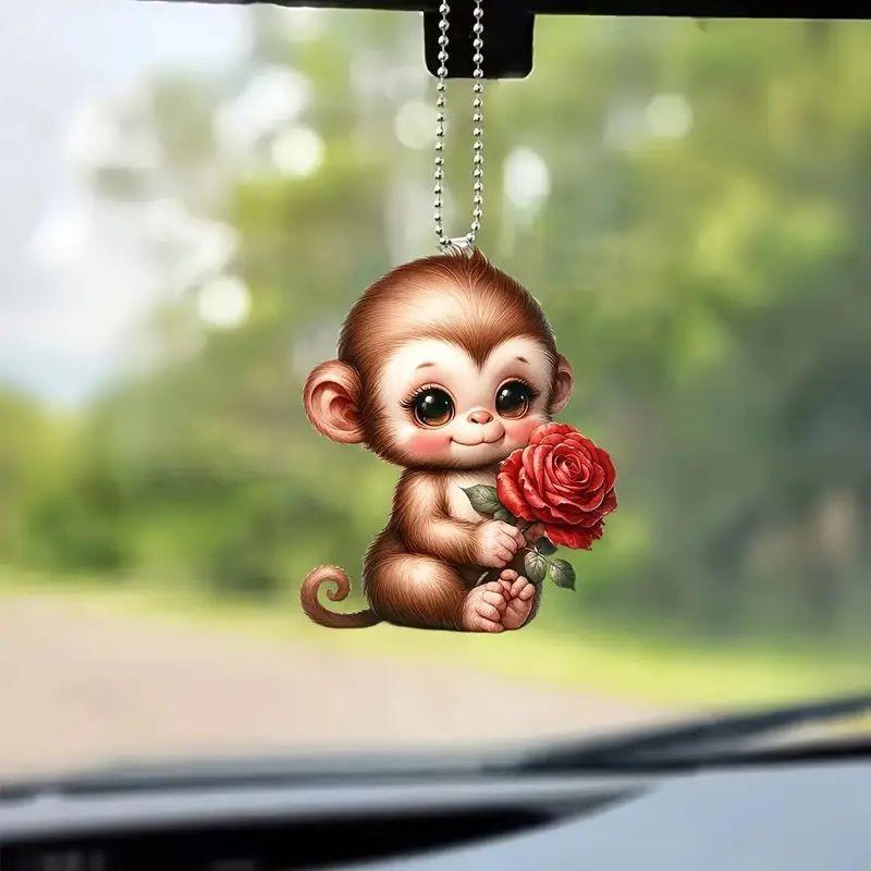 Acrylic Adorable Car Hanging Decor With Fun Cartoon Style Perfect For Rooms Kids