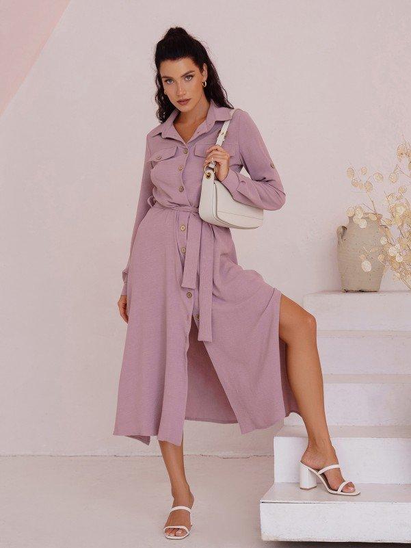 Shirt Dress with Side Slits ISSA Plus