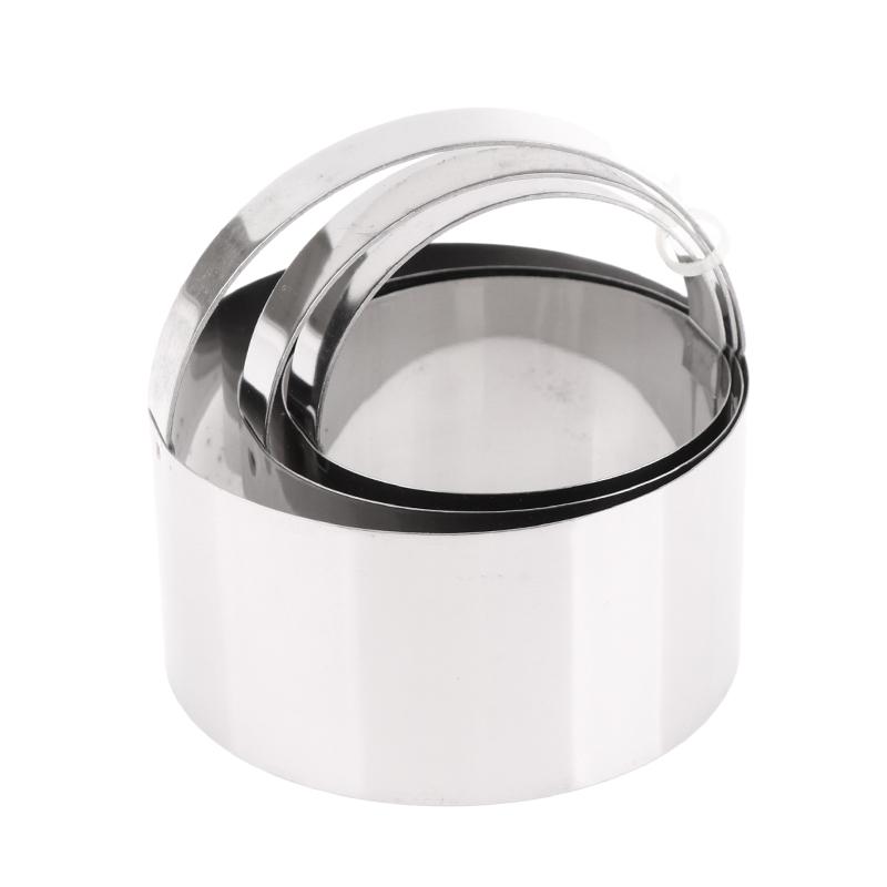 3Pcs/Set Round Biscuit Cutter With Handle DIY Stainless Steel Round Circle Doughnut Cutter Baking Molds 3 Size Baking Tool