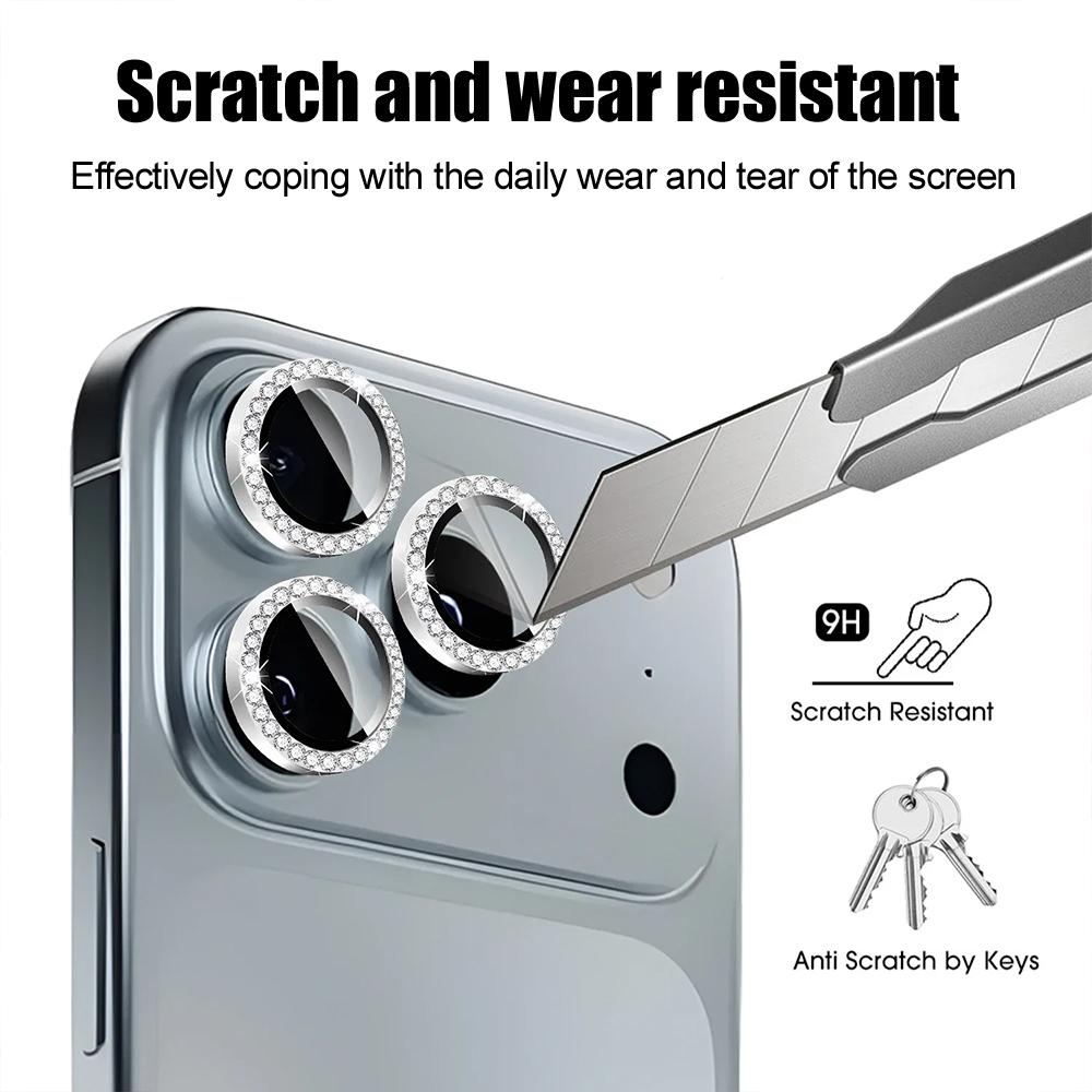 Diamond Rhinestone Camera Lens Protector For Apple iPhone 17 Air 16 15 14 13 Pro Max Plus Mini Independent Lens Cover Only 1PCS 4