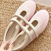 Fashion Satin Narrow Band Flat Sandal Women Round Toe Buckle Non Slip Ballet Flats Women Summer Fashion Simple Comfortable Designer Shoe