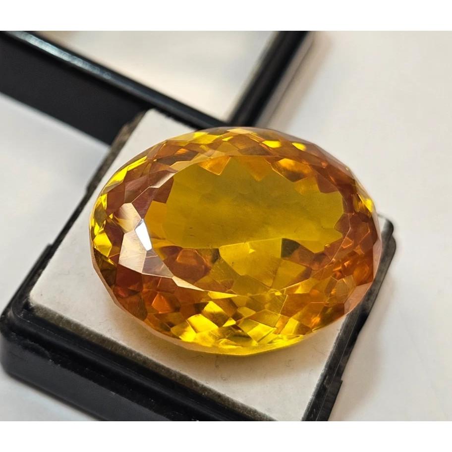 Certified Yellow Color Zircon Cambodia Oval Cut 80+ Ct Fabulous Loose Gemstone