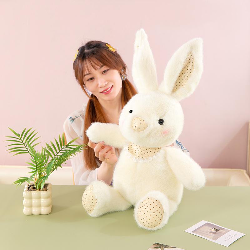 Cute rabbit plush toy children sleep soothing pillow ground marketing activities gifts office doll