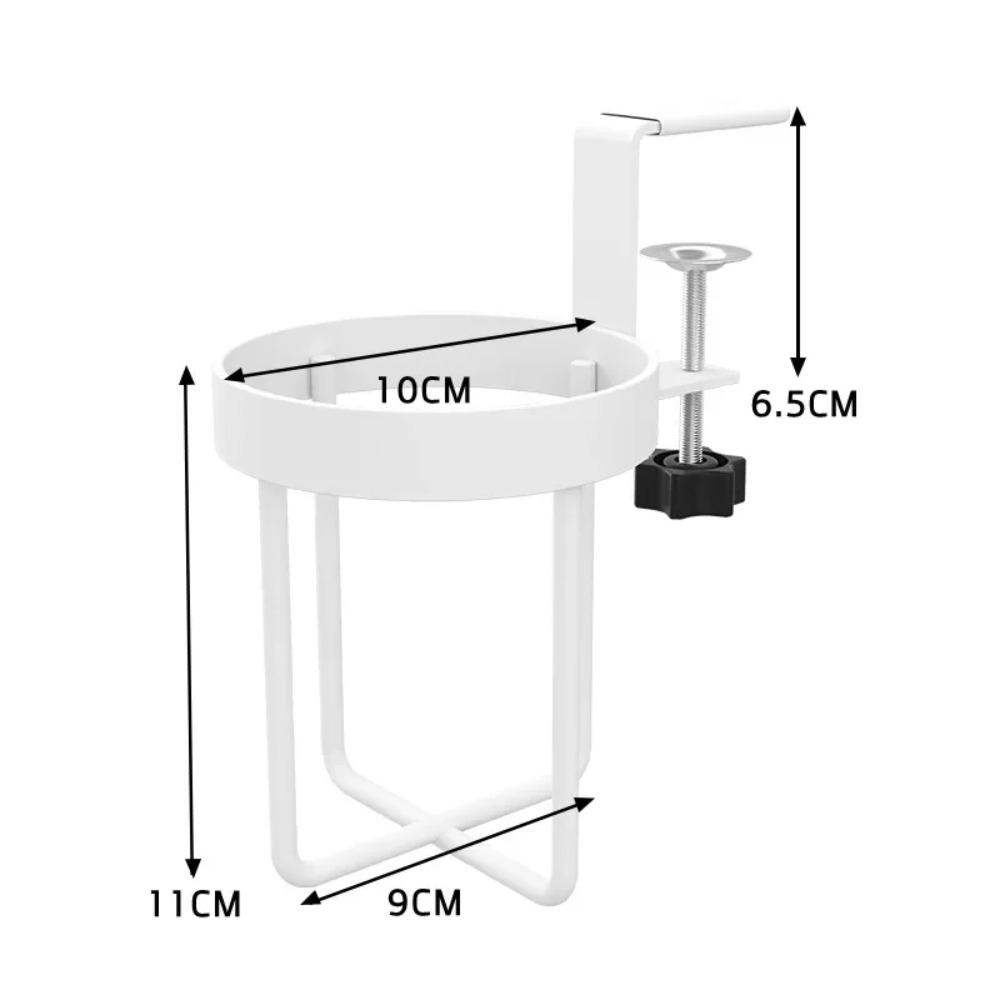 No Drill Metal Cup Holder Clip On Table Horizontal Vertical Mount Anti Spill Office Mug Rack Storage Tray Bathroom Cup Holder