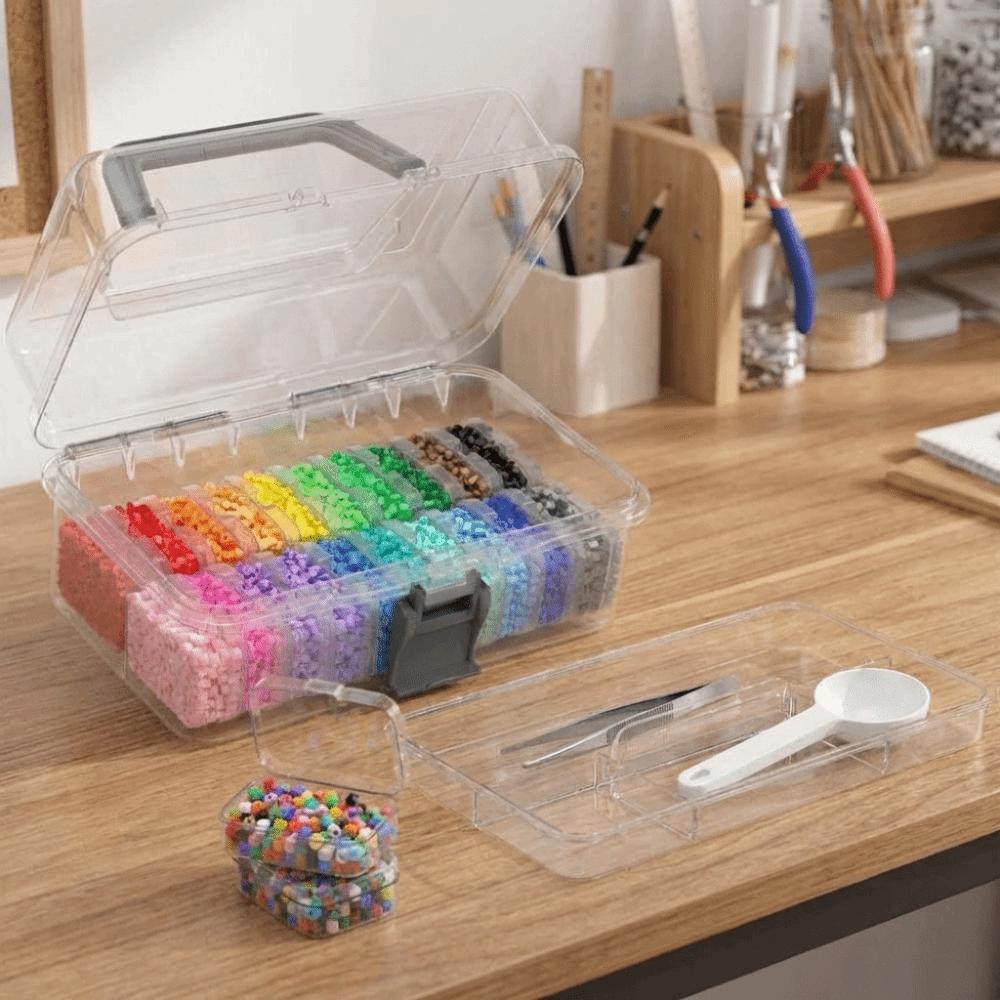Large Capacity Fuse Beads Organizer 20pcs Small Boxes with Cover Craft Storage Tool Box Multi-functional Space Saving
