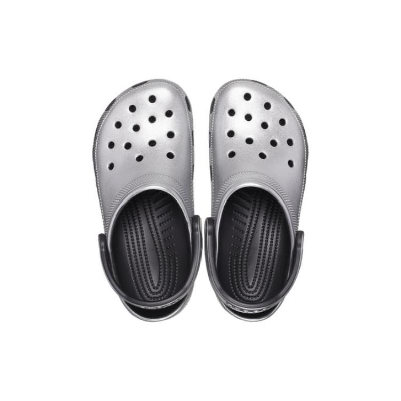 Crocs Classic Lightweight and Versatile Hole Shoes Unisex Silver