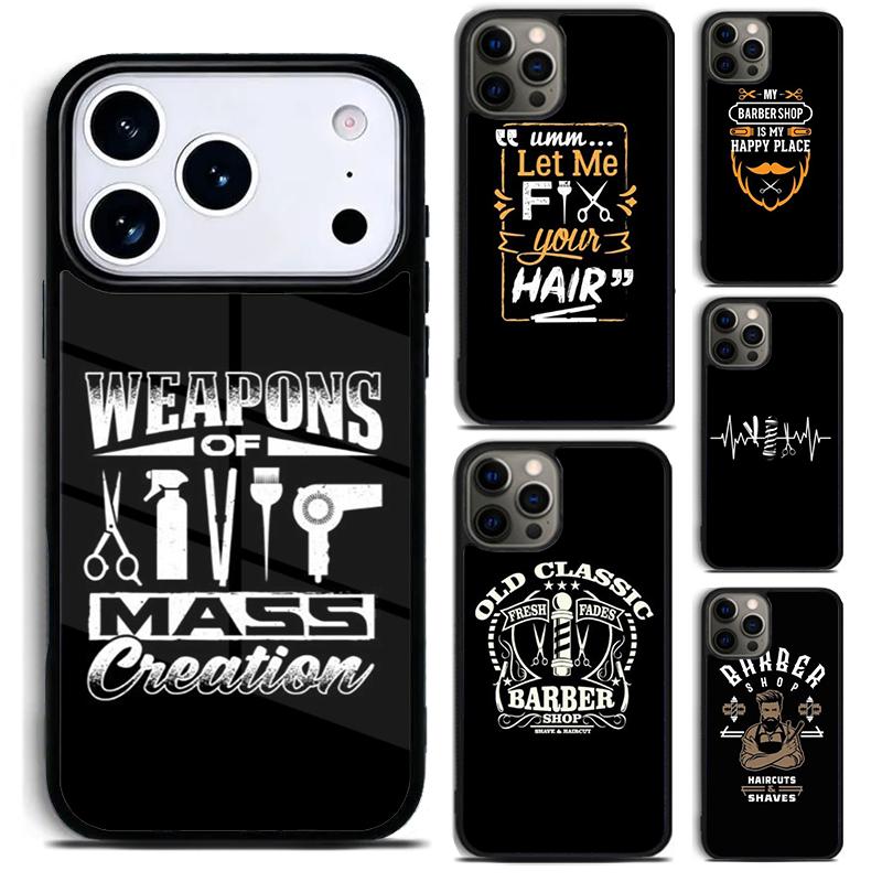 Barber Shop Hair Stylist Phone Case For iPhone 17 16 15 14 13 12 11 Pro Max Plus 17Air Soft Silicone Cover