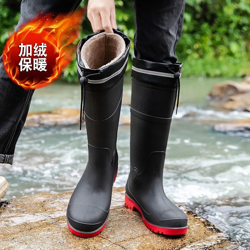 Smash-proof and Stab-proof Labor Protection Rain Shoes Medium Tube Men-large Size Rain Boots Steel Head Steel Sole Safety Labor Protection Water Shoes