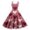 Women's Valentine's Day Love Heart Print Sexy Off Shoulder Vintage Dress