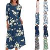 Women's Fashion Casual Round Neck Three-quarter Sleeve Midi Dress