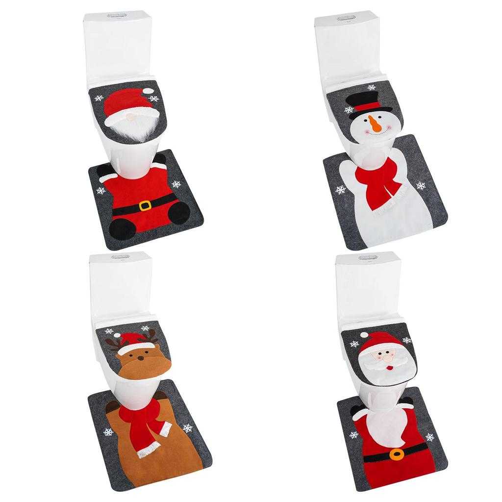Snowman Christmas Toilet Seat Cover & Mat Set - 2 Piece Decor