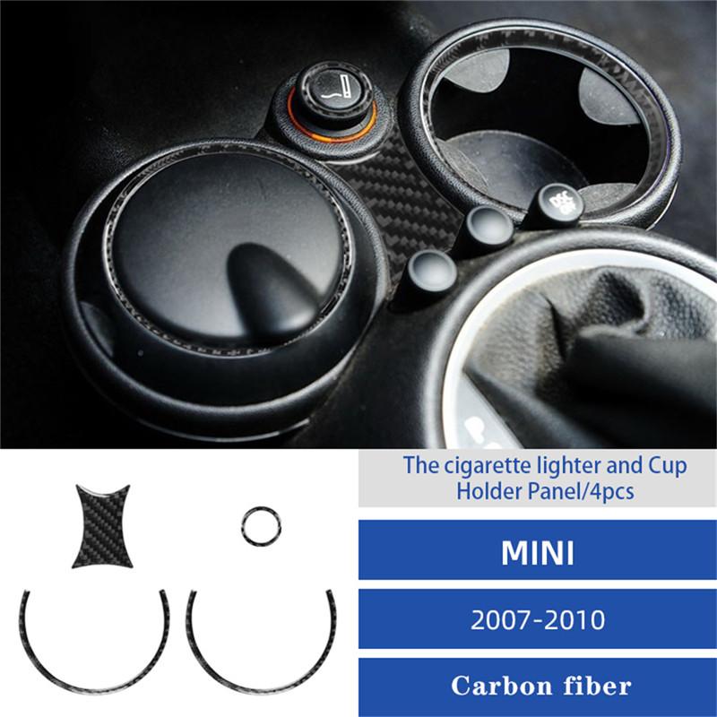 Carbon Fiber Car Central Handbrake Gear Shift Panel Trim Cover Stickers For BMW MINI Cooper R55 R56 R57 2007-2010 Accessories