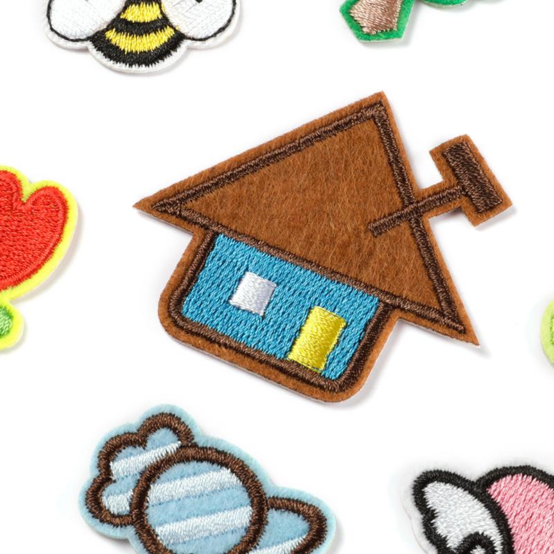 Assorted Child Cognition Cute Things Pattern Small Iron on Embroidered Patches for Bady Clothes