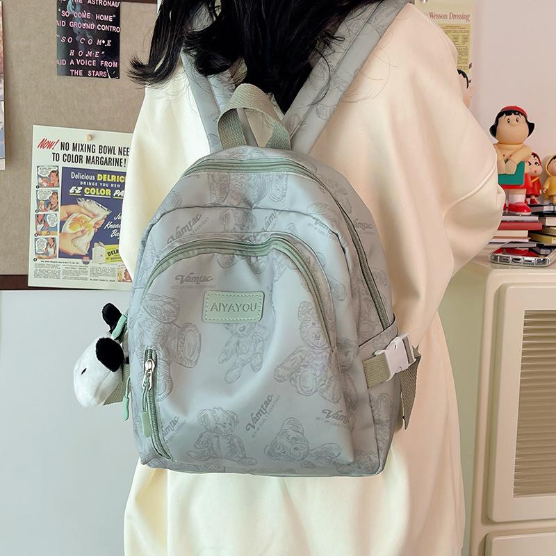 Mini backpack niche Japanese Korean version lightweight small schoolbag printed college style simple girl small backpack