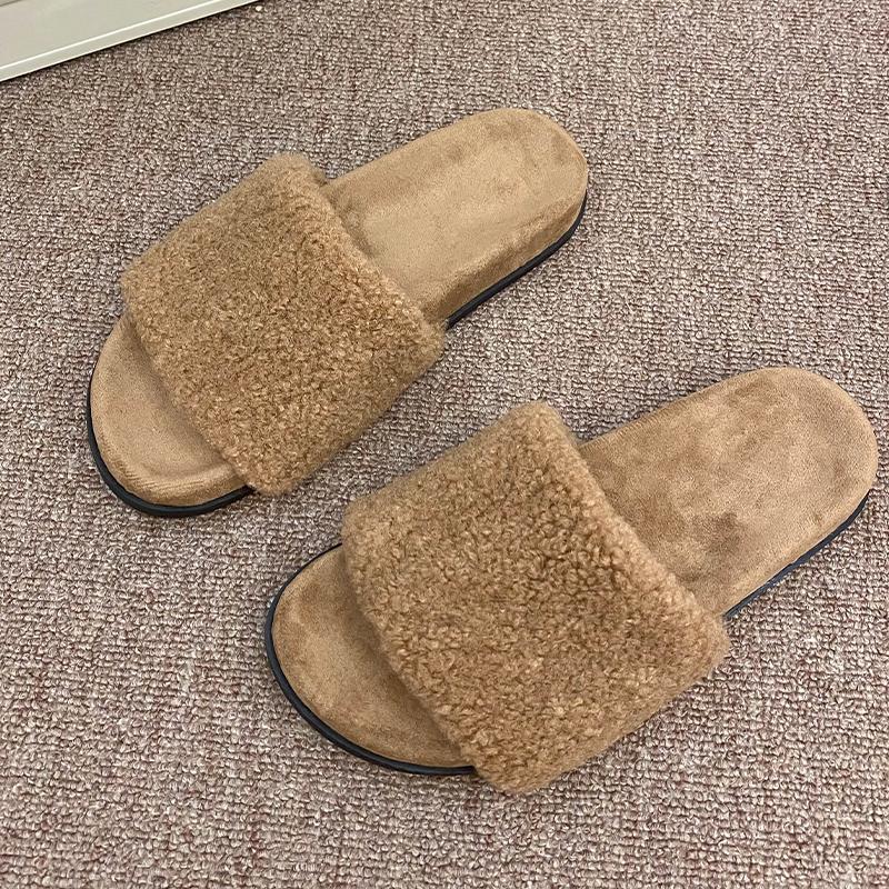 Fashion Fur Women Flats Cotton Slippers Fashion Winter Home Shoes Casual Dress Woman Boots 2025 Walking Cozy New Trend Chaussure Femme
