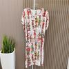 Multi-Color Silk Cotton Dress Home Wear Shoelace round Collar Skirt Special Treatment Rayon Nightdress for Women