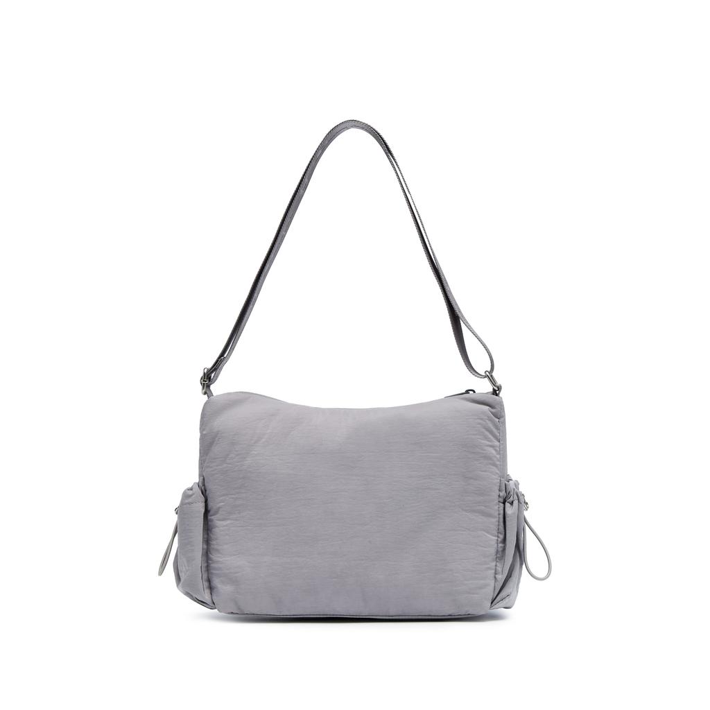 New Champion Fabric Shoulder Bag Unisex Black/Rose Purple/Stone Gray U5CACPU14