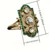 Vintage Luxury Trend Irregular Rings with Delicate Sparkling Cubic Zirconia Zircon Women's Niche Ethnic Accessories Ring Gifts