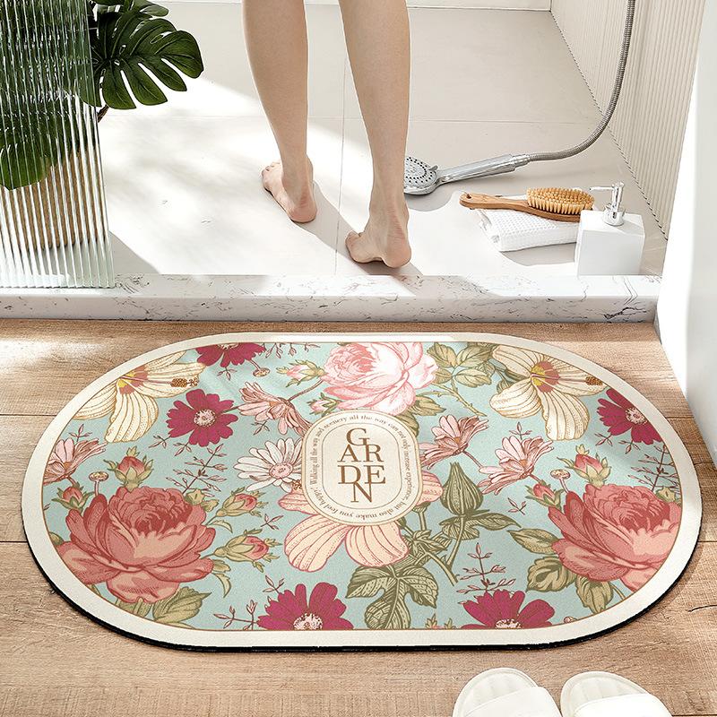 Flower Pattern Can Be Scrubbed Pvc Door Mat Mat Entry Door Mat Entry Mat Non-slip Door Mat Can Be Cut Carpet