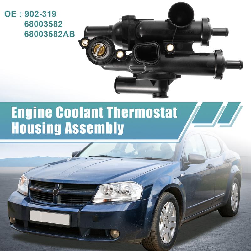 X Autohaux Auto Engine Coolant Thermostat Housing Assembly 4884569AB for Chrysler for Dodge for Jeep 2.0L 2.4L 07-17 Accessories
