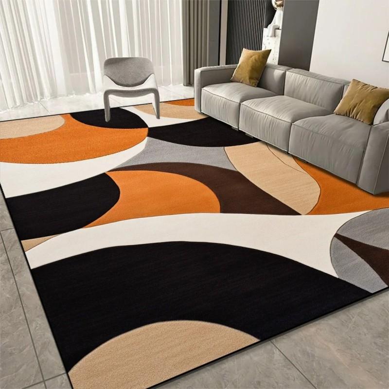 Luxury Geometric Print Carpet Living Room Decoration Hallway Large Size Soft Decor Rugs Bedroom Home Hotel Floor Mat Washable