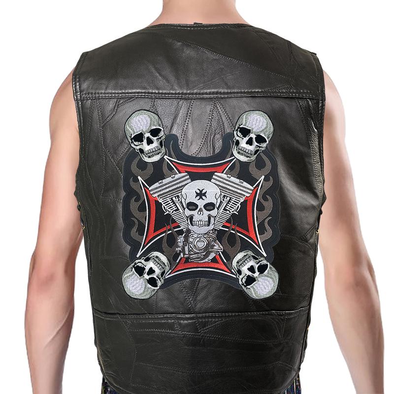 Weste Street Punk Weste Jacke ärmellose Harley Motorrad Abzeichen bestickte Weste