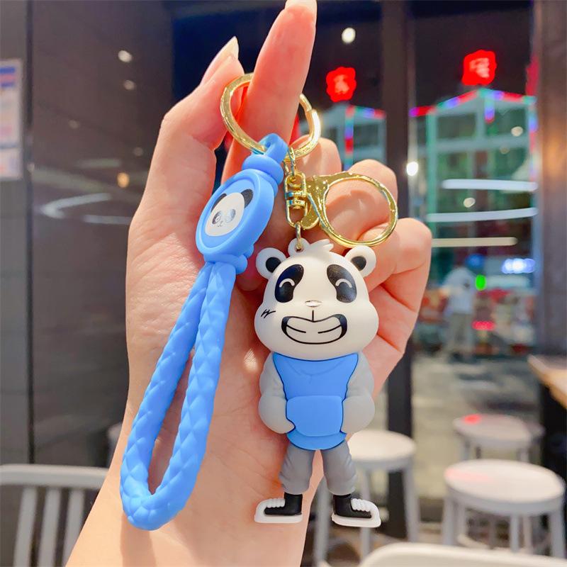 Chaoplay Creative Guochao Panda Family Three-dimensional Keychain Bag Pendant Car Keychain Gift Toy