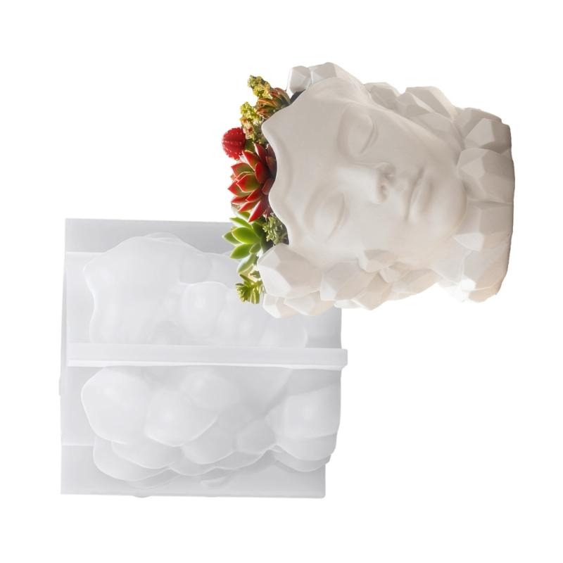Face Sculpture Flowerpot Silicone Mold Silicone Candle Cup Mould For Epoxy Resin Candle Cup Soap Chocolate Baking Tool