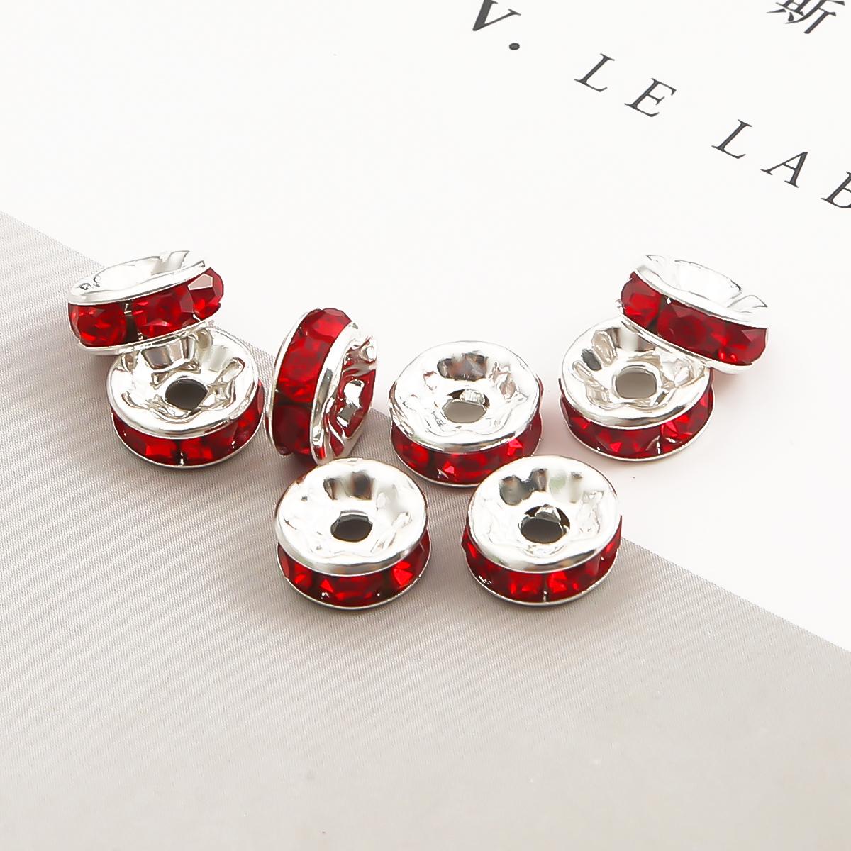 

50 шт., металлическое медное круглое кольцо, филигранное очарование, аксессуары для самостоятельного изготовления, принадлежности для изготовления ювелирных изделий 6×2mm 2mm красный/серебряный