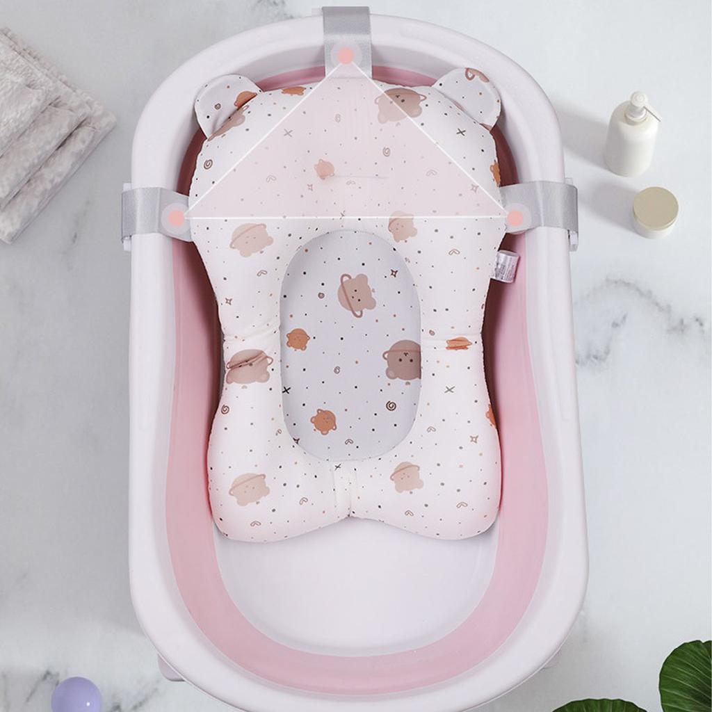 Tapis de bain pour bébé Antidérapant Doux Séchage Rapide Léger Assis et Couché Coussin de bain pour nourrisson pour nouveau-né