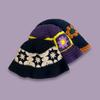 Summer Sunproof Crochet Bucket Hat Ladies Spring Commute Camping Fisherman Cap with Flower Pattern for Girlfriend